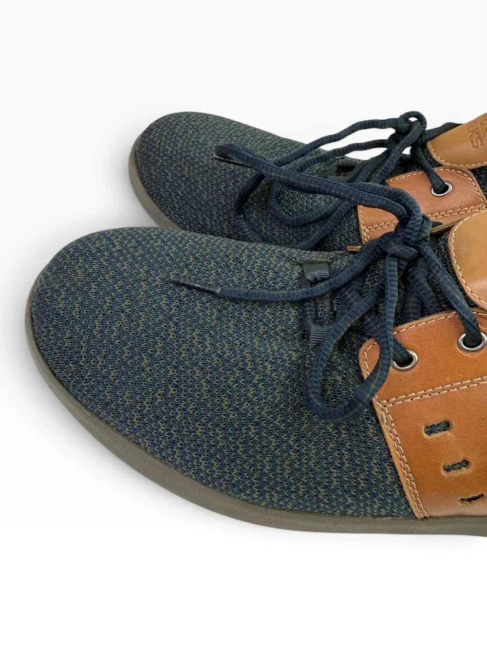 Rockport Works truFLEX Shoes RK4691 Navy Blue Brown Leather Lace Up Men’s 10.5 W